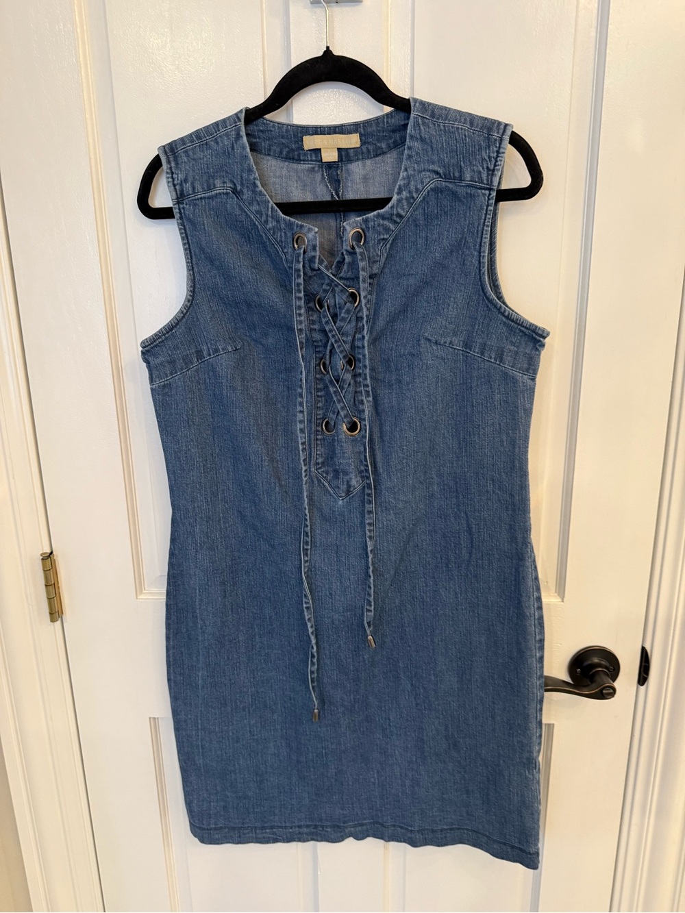 Hope & Harlow Denim Lace-Up Sleeveless Women's Dress